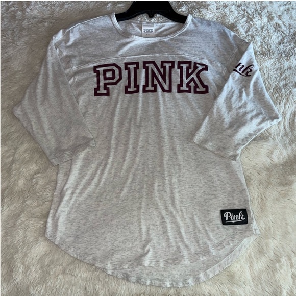 PINK Victoria's Secret Tops - VICTORIA PINK AWSOME 3/4 SLEEVE T-SHIRT SIZE S